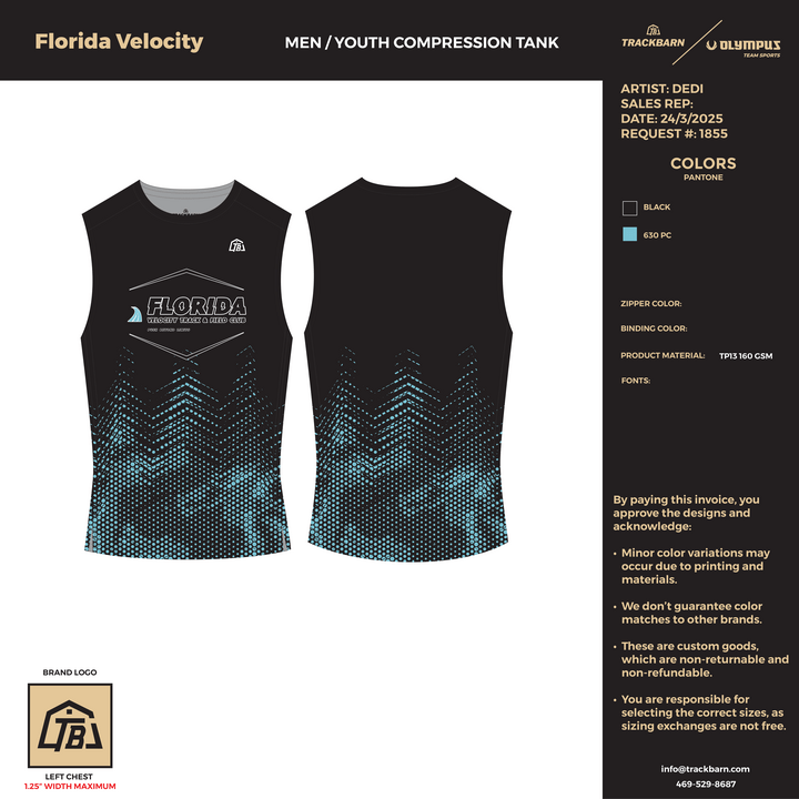 Florida Velocity Track & Field Club - Girls Compression Tank (2700) - TrackBarn