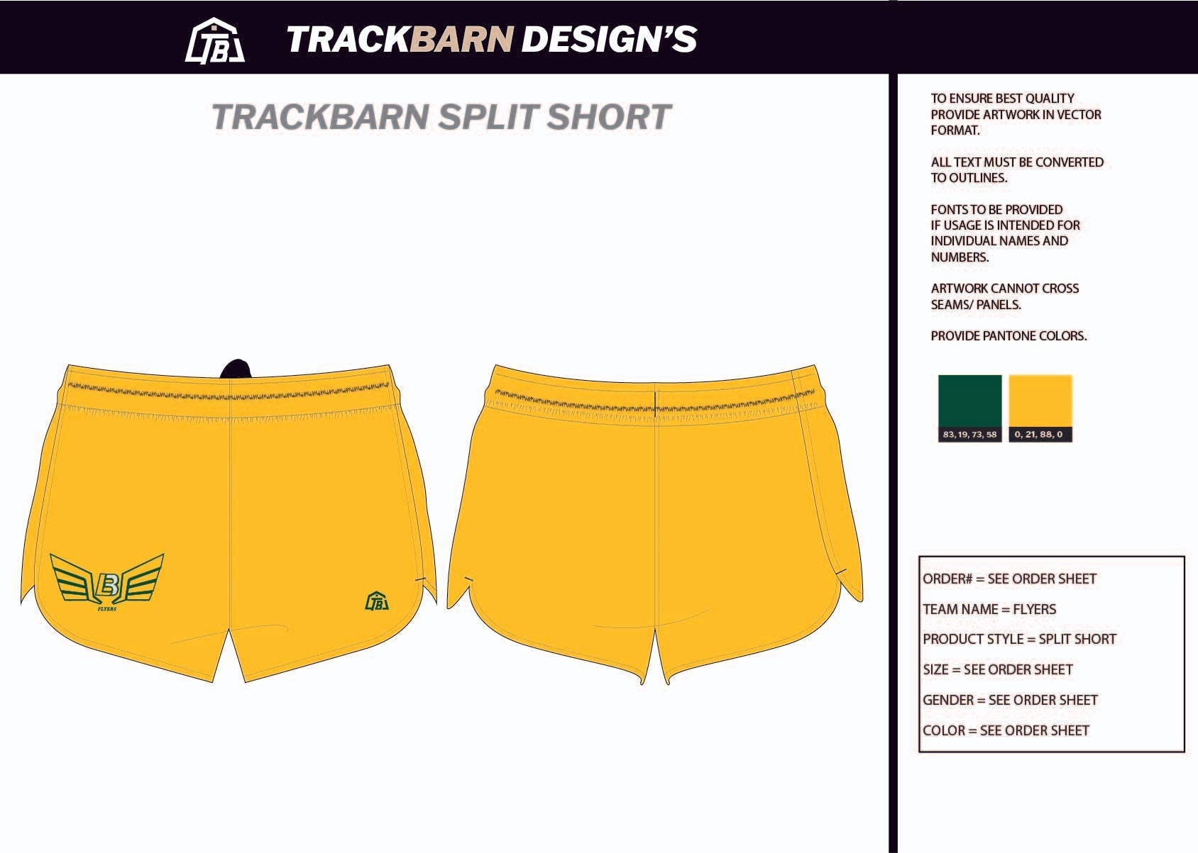 Flyers - Mens Split Track Short - TrackBarn