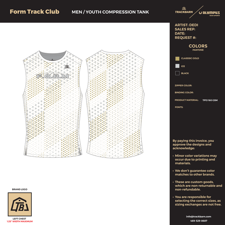 Form Track Club - Girls Compression Tank (1088) - TrackBarn