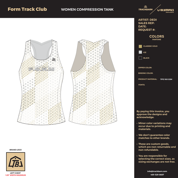 Form Track Club - Girls Compression Tank (1105) - TrackBarn