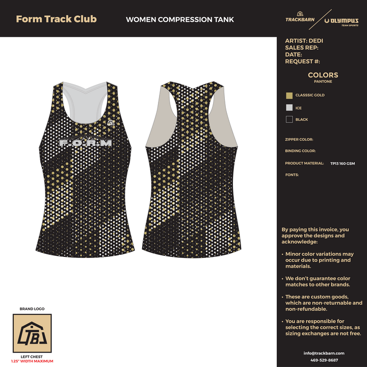 Form Track Club - Women Compression Tank (1104) - TrackBarn
