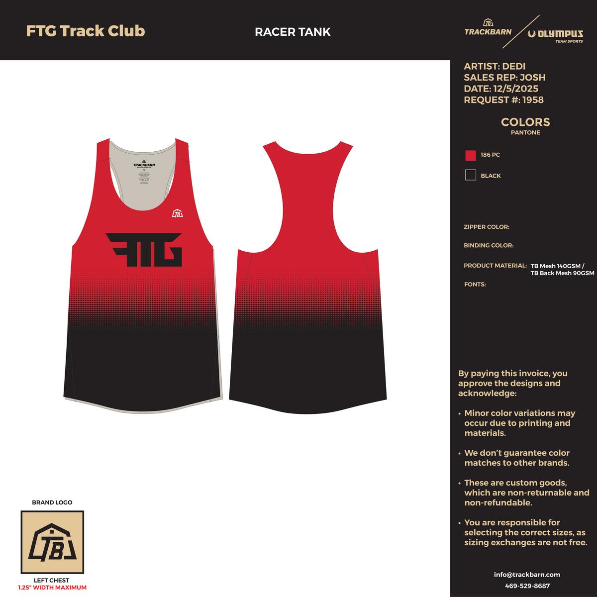 FTG - Women's Track Singlet - Red - TrackBarn