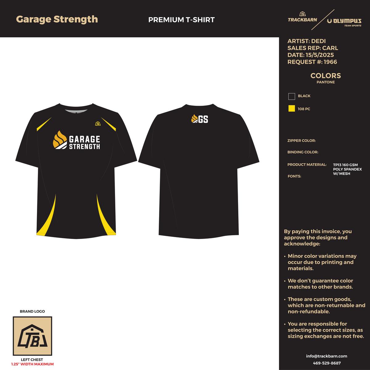 Garage Strength - Men Performance T-Shirt - TrackBarn
