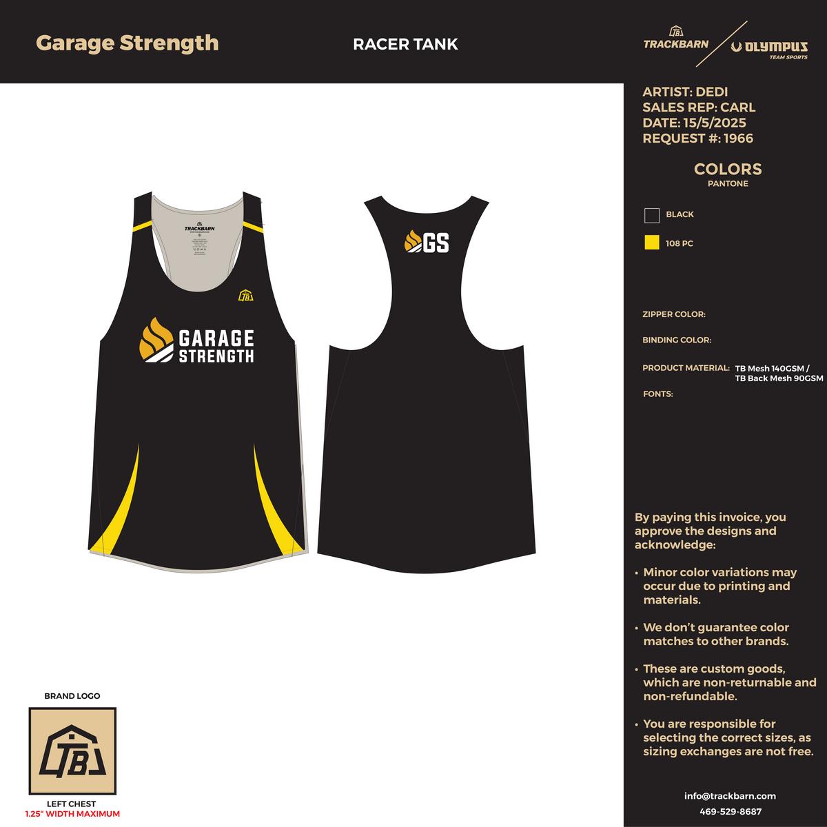 Garage Strength - Women's Track Singlet - TrackBarn