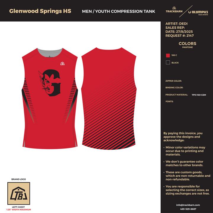 Glenwood Springs High School - Boys Compression Tank - Red - TrackBarn