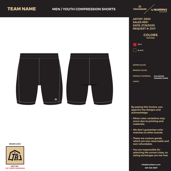 Glenwood Springs High School - Men Compression Shorts (2741) - TrackBarn
