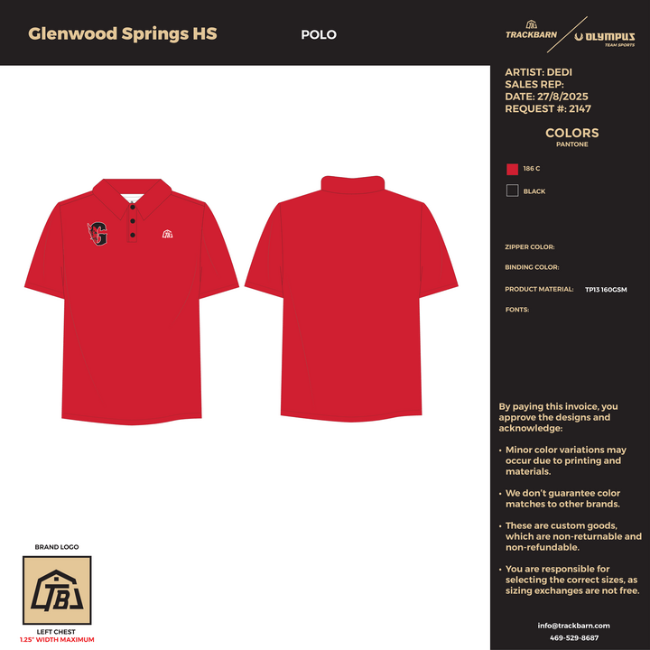 Glenwood Springs High School - Women Golf Polo (2873) - TrackBarn