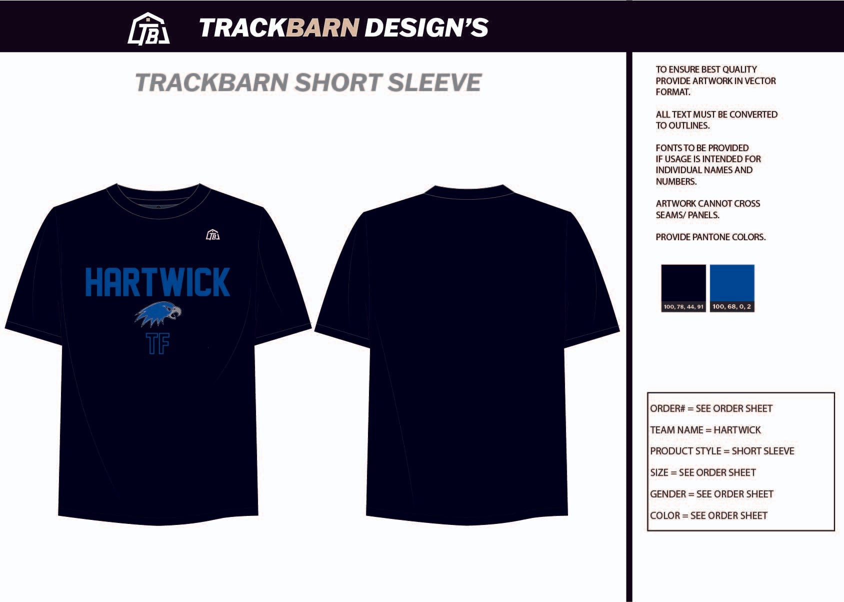 Hartwick - Womens Stretch Light Training Tee - TrackBarn