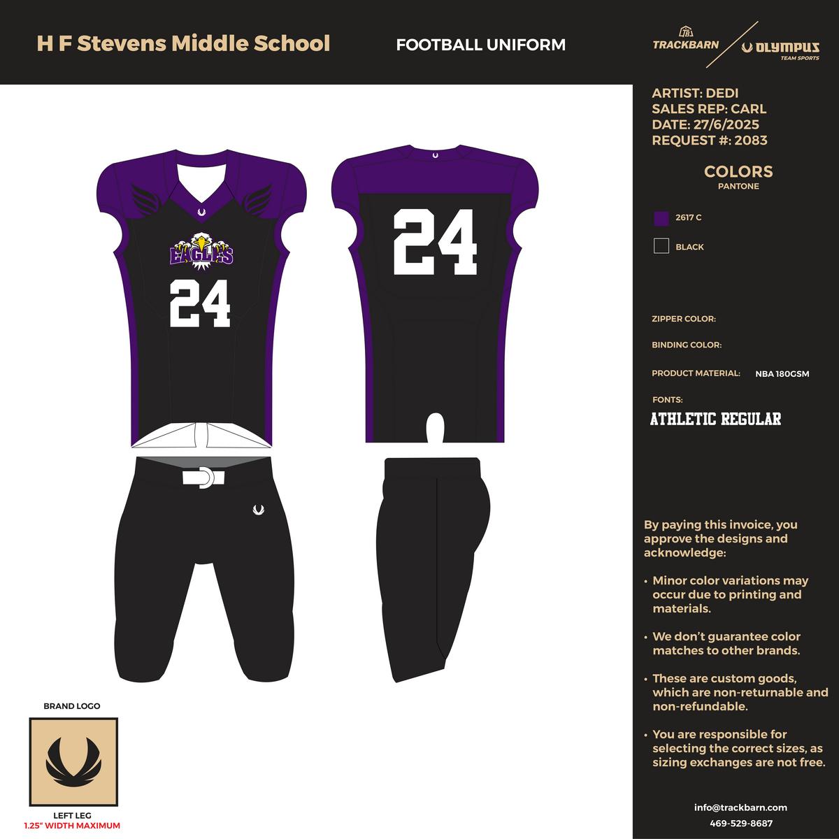 H.F. Stevens Football - Men Integrated Football Pants - Black - TrackBarn
