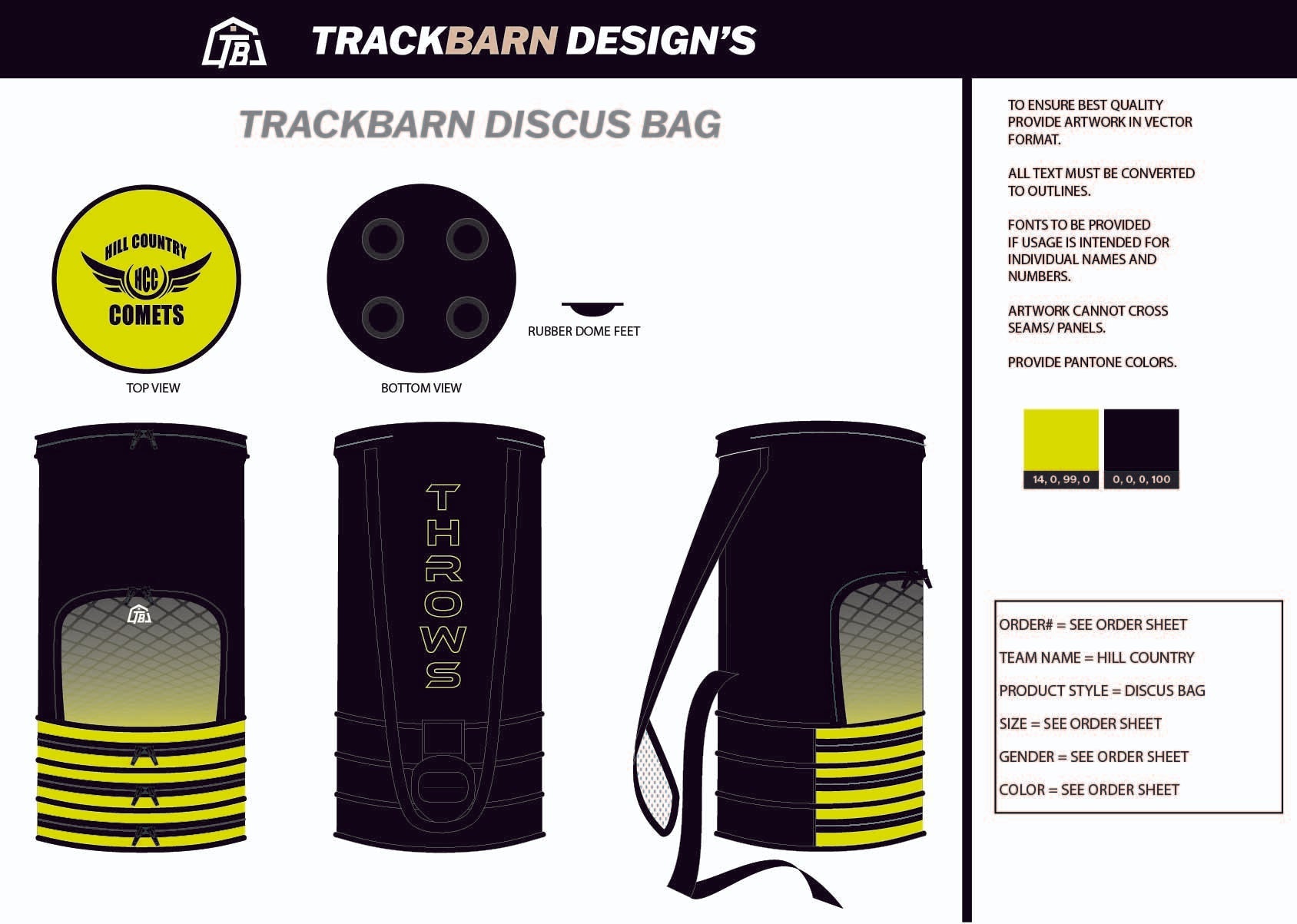 Hill - Country - Comets Discus Bag - TrackBarn