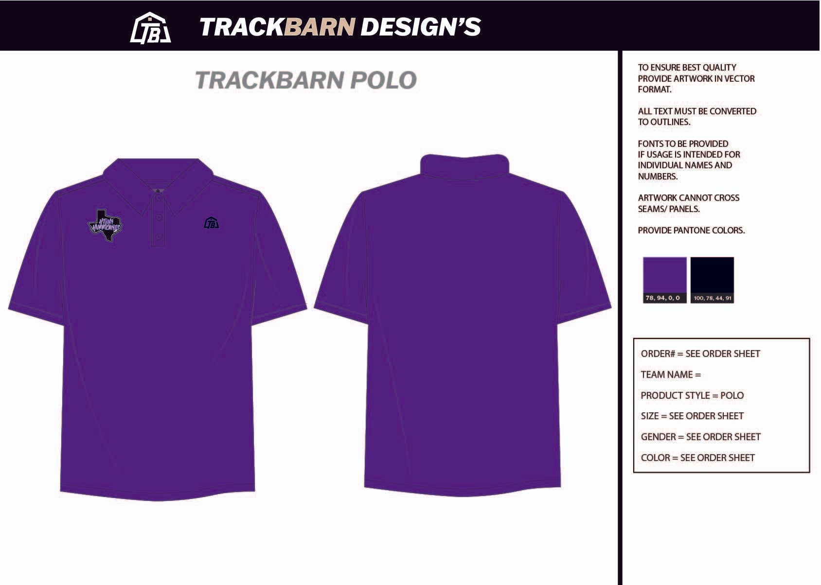 Htown - Hurricanes - Mens Polo - TrackBarn