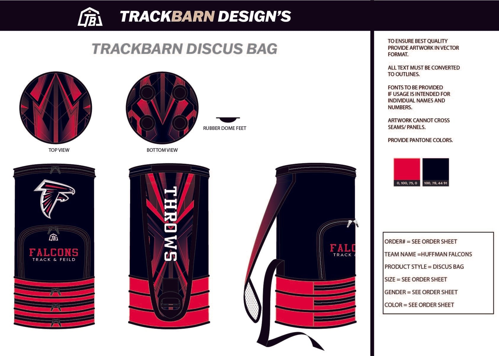 Huffman - Falcons - Discus Bag - TrackBarn