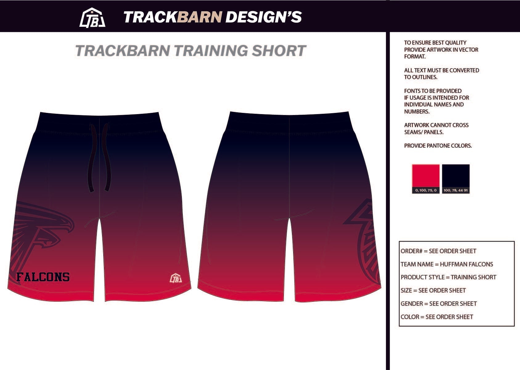 Huffman - Falcons - Mens Knit Shorts 9" - TrackBarn