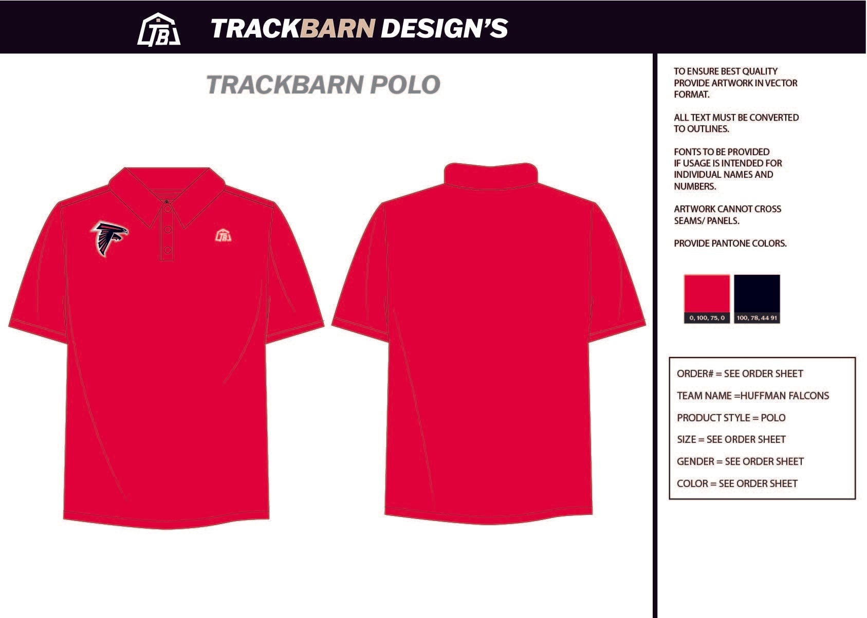 Huffman - Falcons - Mens Polo - TrackBarn