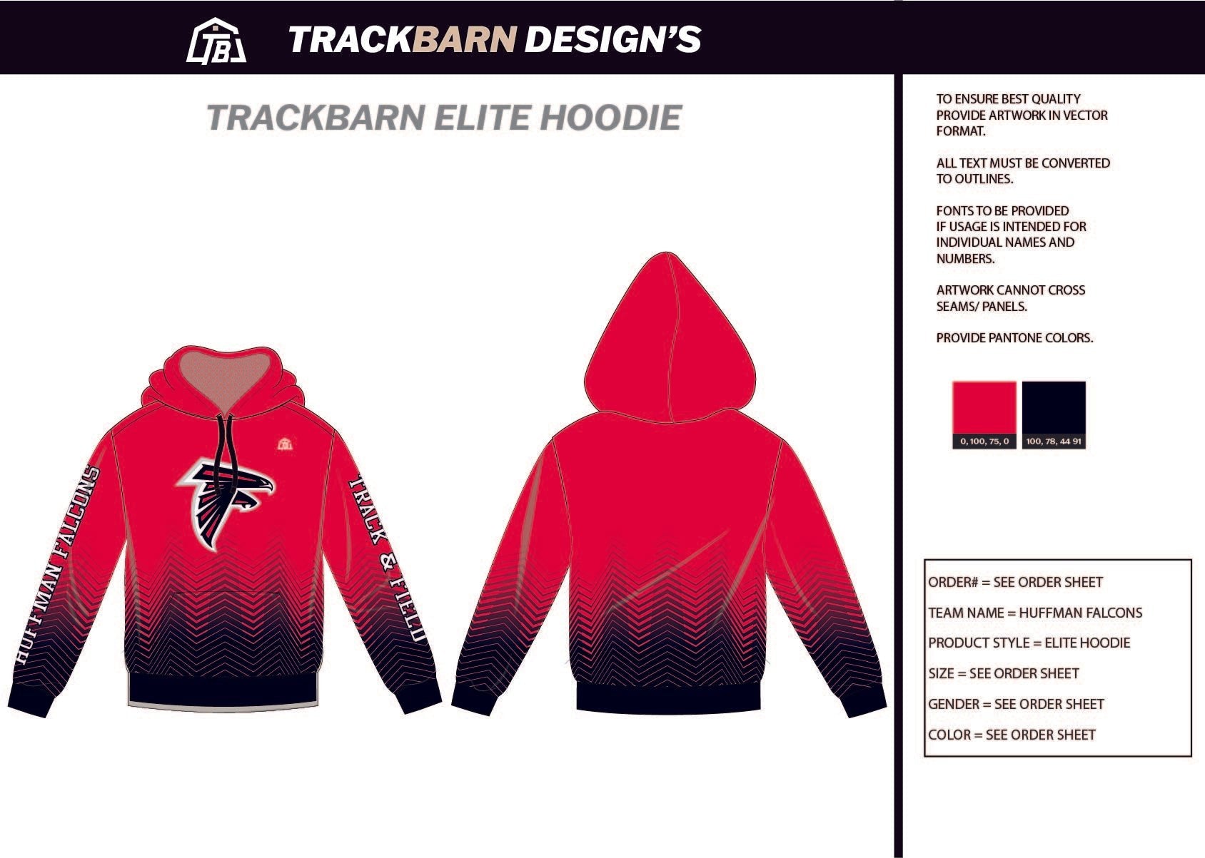 Huffman - Falcons - Mens Scuba Hoodie - TrackBarn