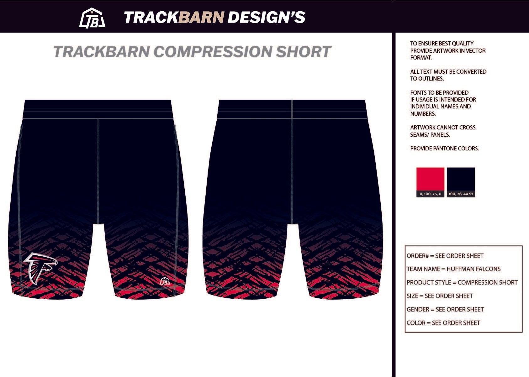 Huffman - Falcons - Mens Short Running Tight - TrackBarn