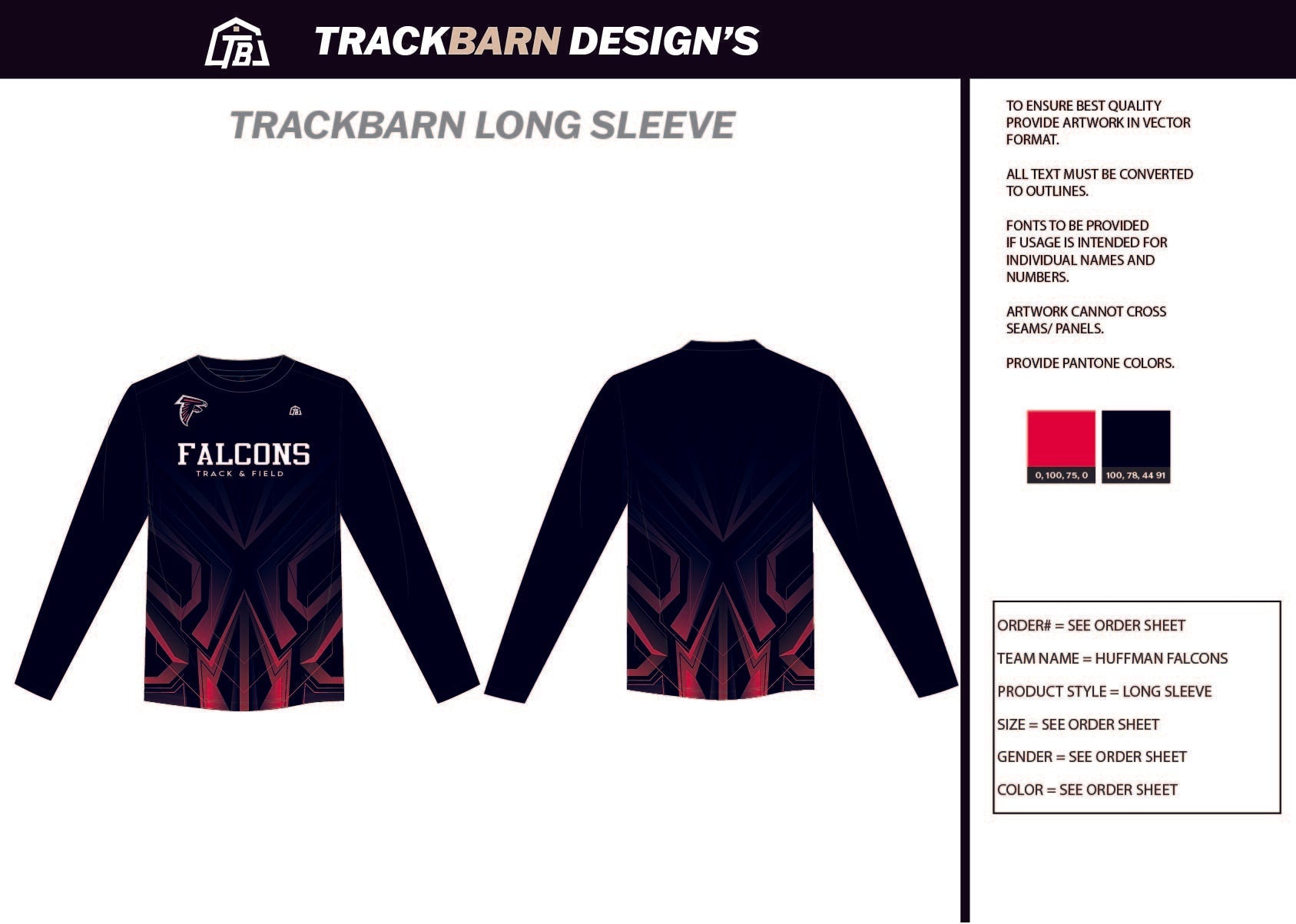 Huffman - Falcons - Mens Stretch Light LS Tee - TrackBarn