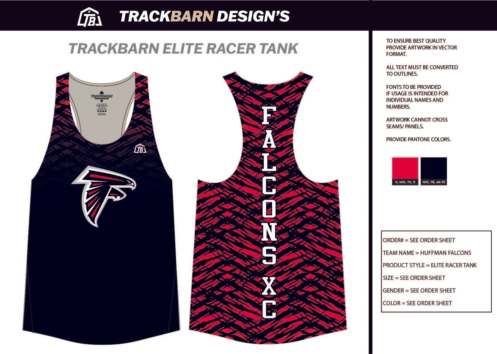 Huffman - Falcons - Womens Track Singlet - TrackBarn