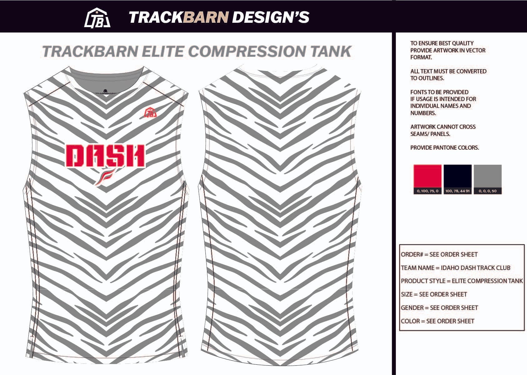 Idaho - Dash - TC Mens Track Compression Tank - TrackBarn