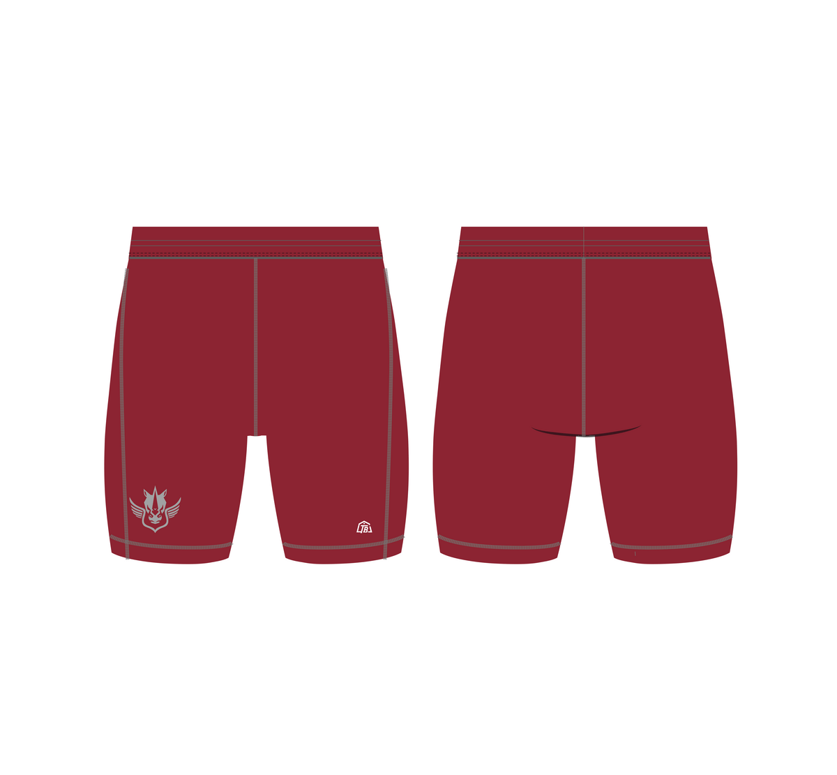 Iron Spikes Track & Field Club - Boys Compression Shorts - Cardinal (619) - TrackBarn