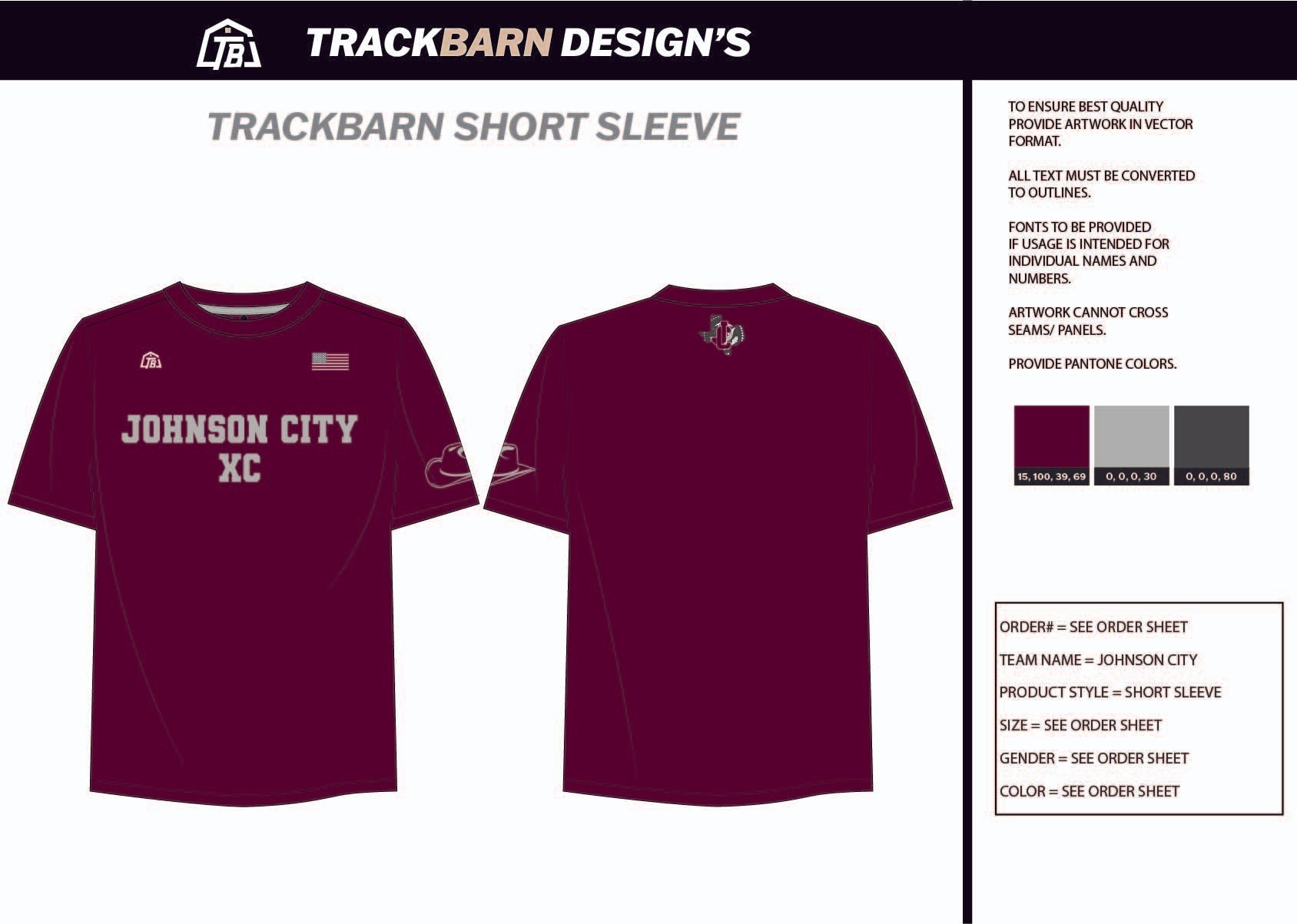 Johnson - City - XC Mens Stretch Light Training Tee - TrackBarn