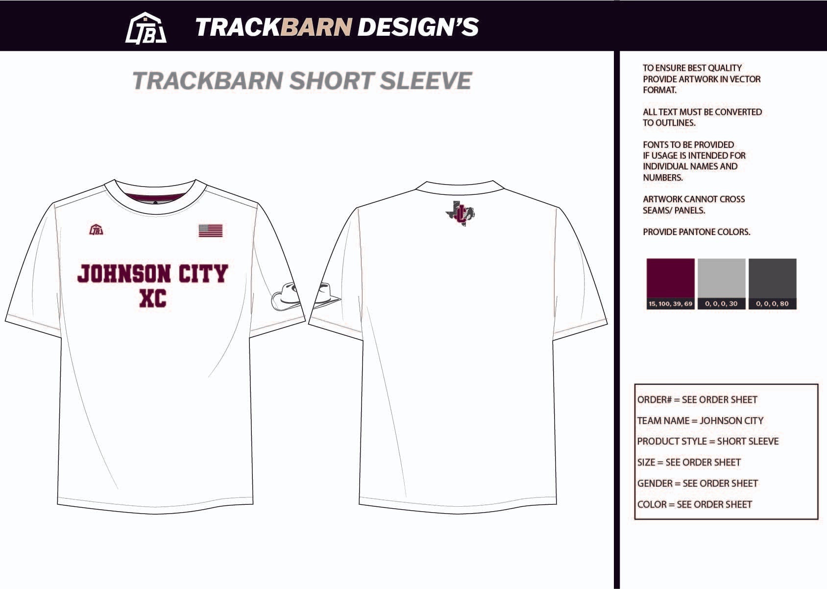 Johnson - City - XC Mens Stretch Light Training Tee - TrackBarn