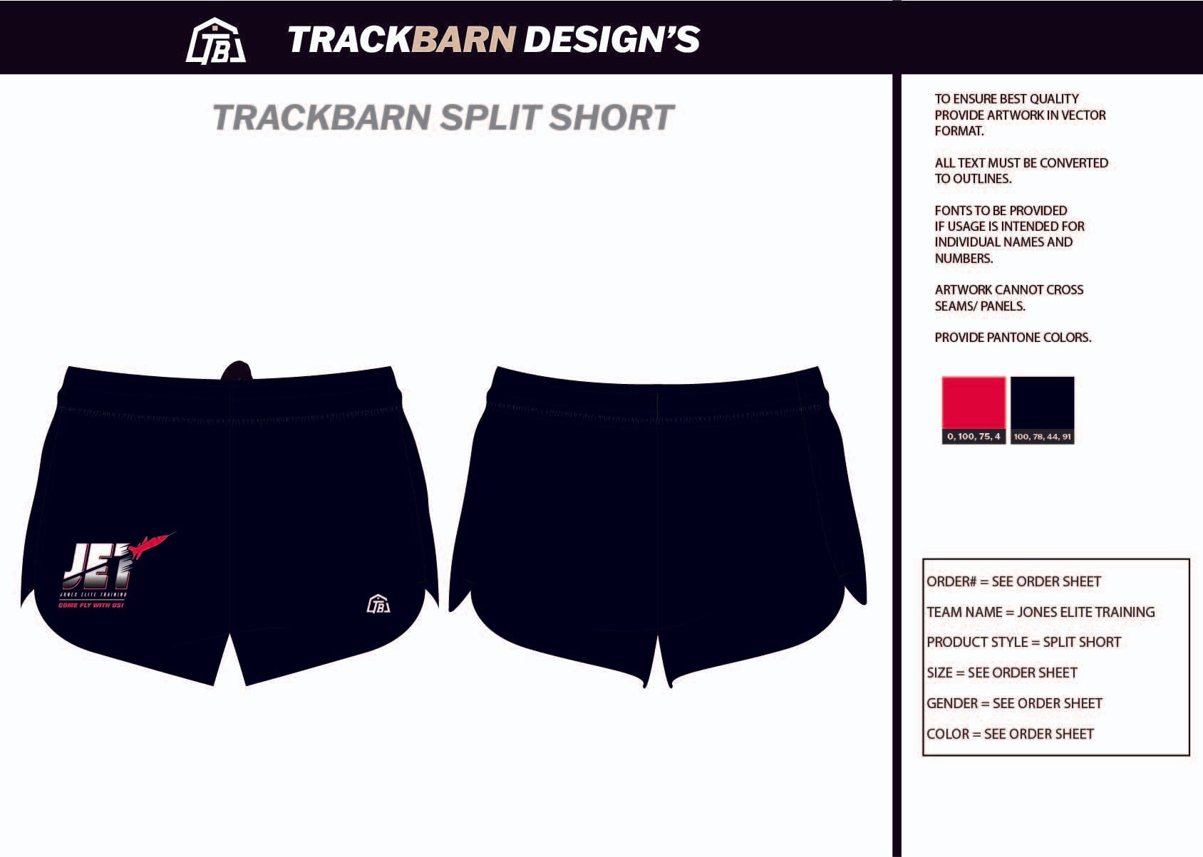 Jones - Elite - Training Mens Split Track Short - TrackBarn