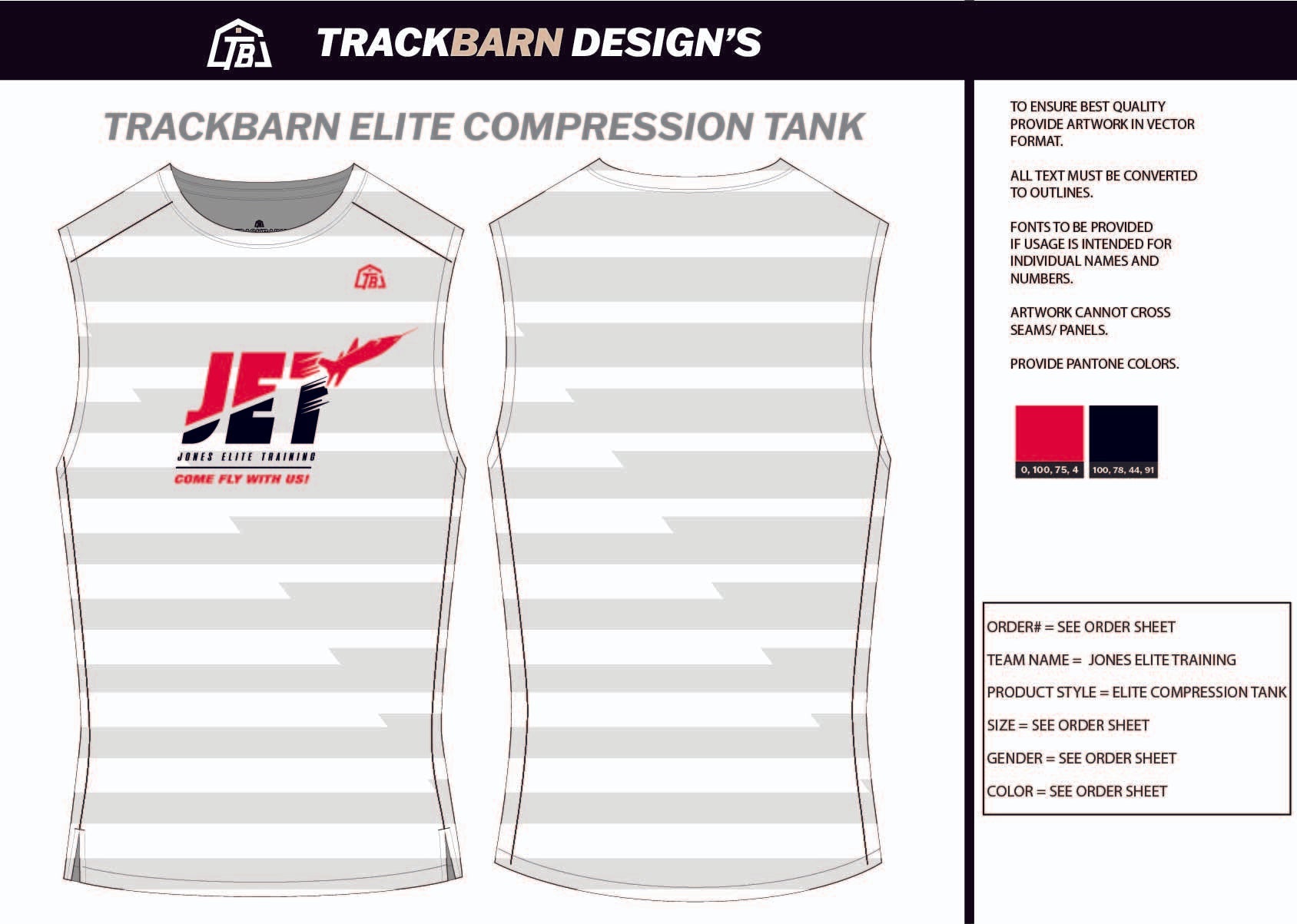 Jones - Elite - Training Mens Track Compression Tank - TrackBarn