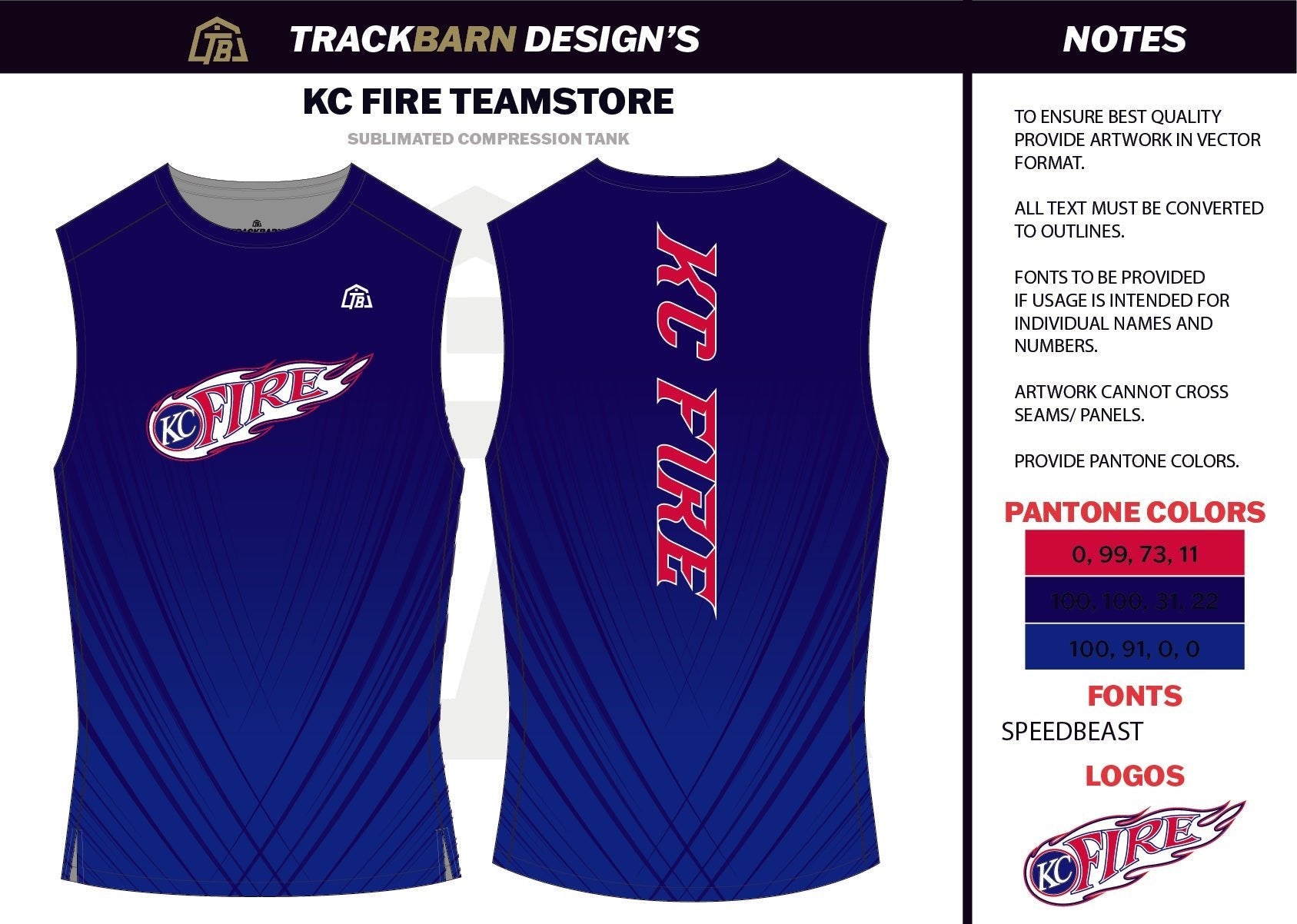 KC - Fire - Mens Track Compression Tank - TrackBarn