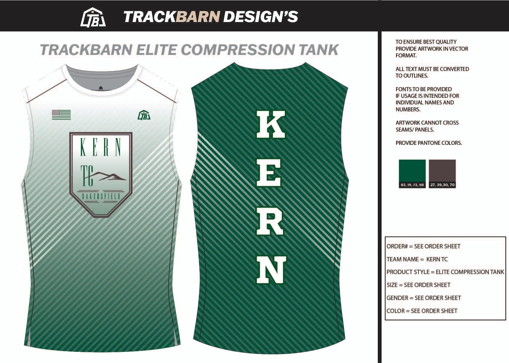 Kern - T - C Mens Track Compression Tank - TrackBarn