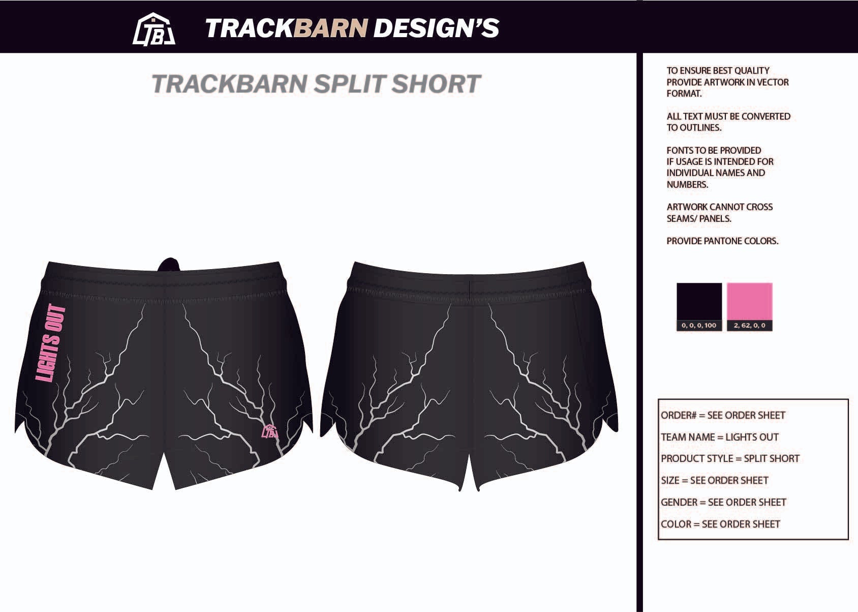 Lights - Out - PV Womens Split Track Short - TrackBarn