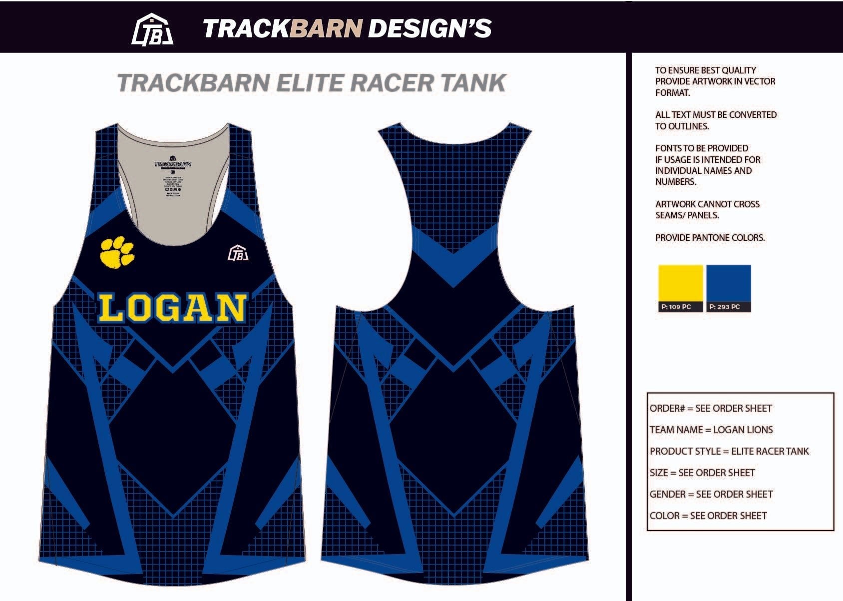 Logan - Lions - XC Mens Track Singlet - TrackBarn