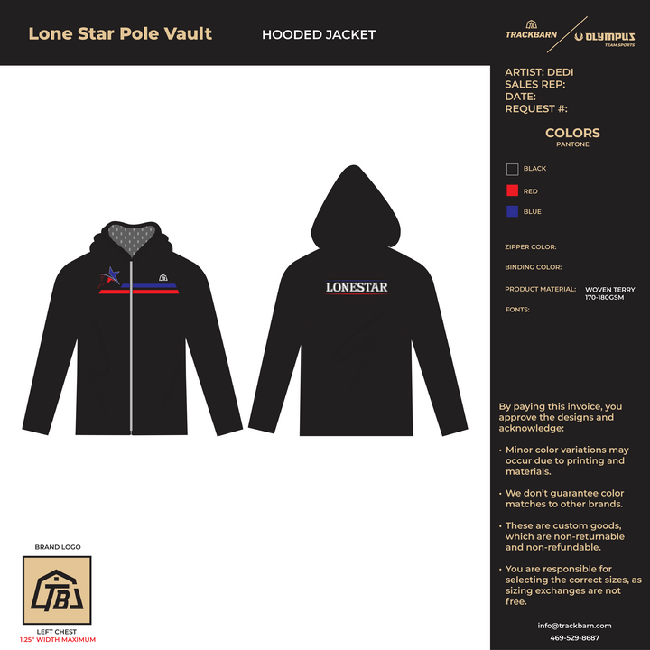 Lone Star Pole Vault - Women Hooded Jacket (2718) - TrackBarn