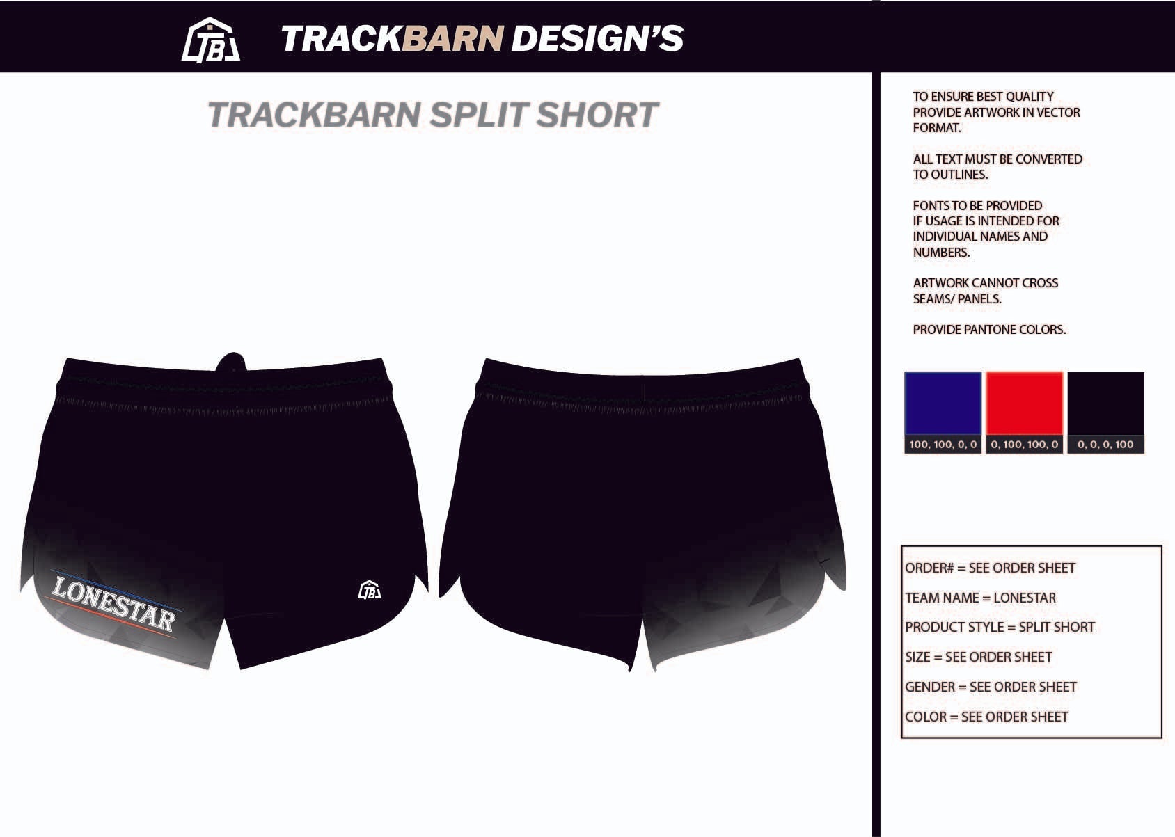 Lonestar - PV - Youth Split Track Short - TrackBarn