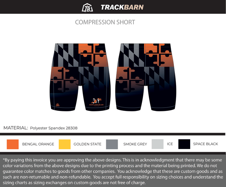 Maryland Blaze - Men Compression Shorts (502) - TrackBarn