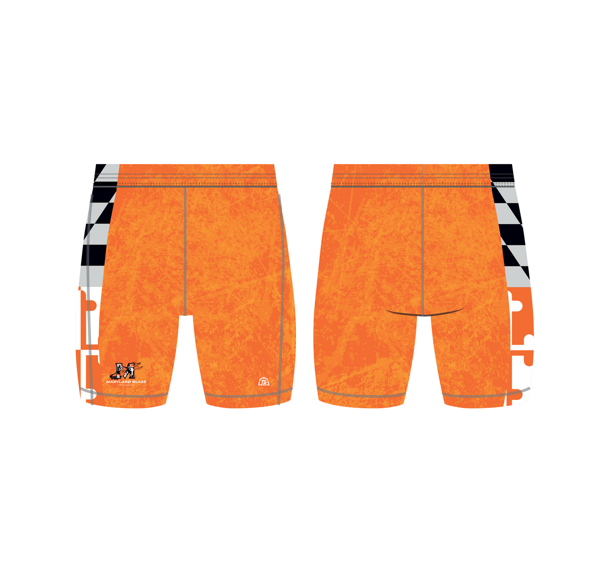 Maryland Blaze - Men Compression Shorts - Orange (496) - TrackBarn