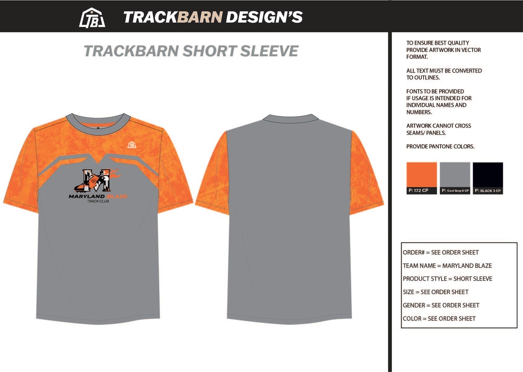 Maryland - Blaze - Mens Stretch Light Training Tee - TrackBarn