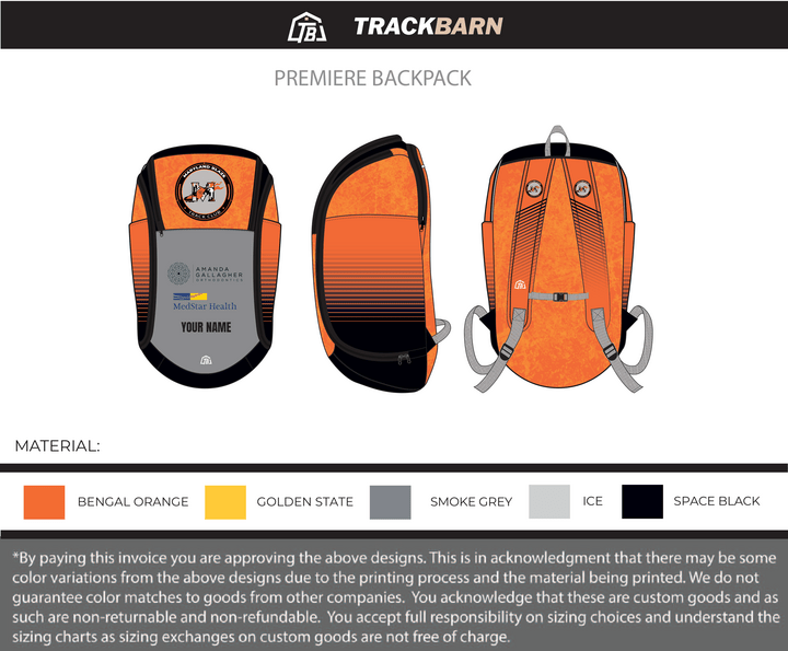 Maryland Blaze - Premiere Backpack (565) - TrackBarn