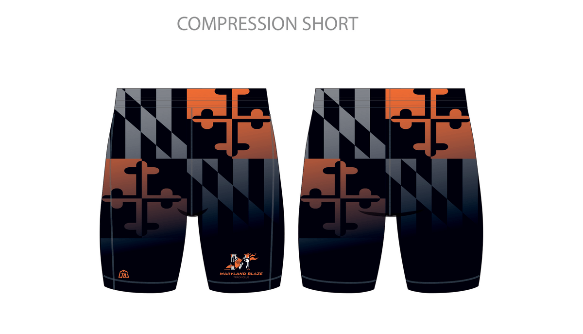Maryland Blaze - Women Compression Shorts - Black (502) - TrackBarn