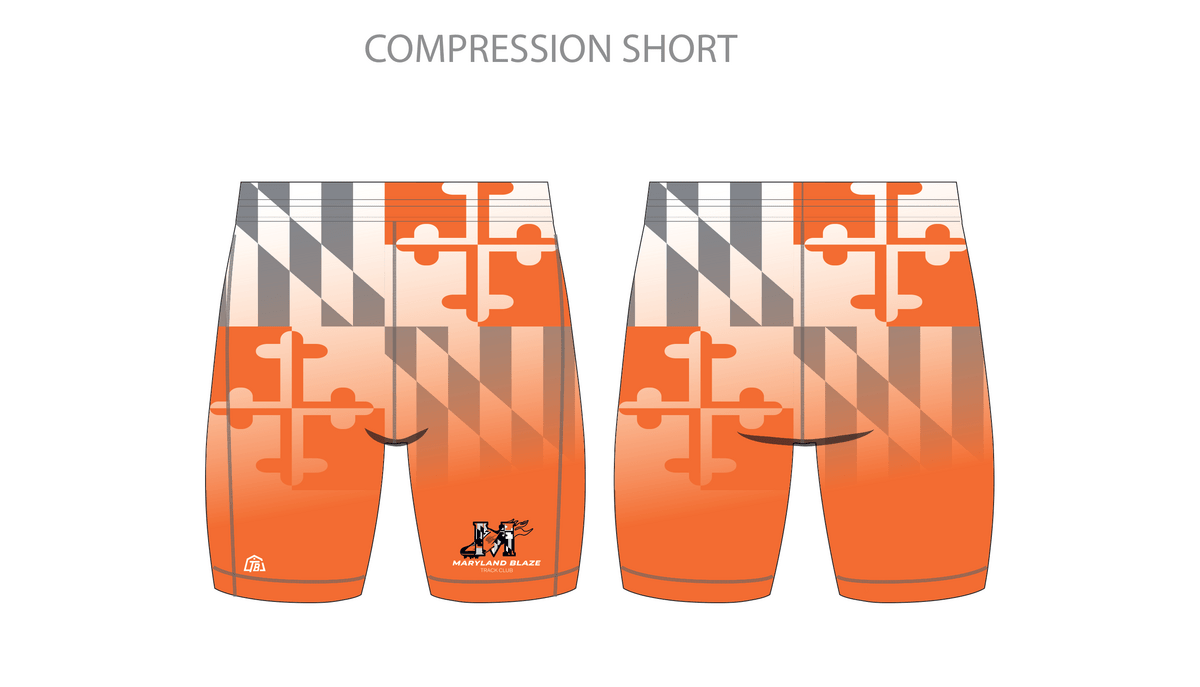 Maryland Blaze - Women Compression Shorts - Orange (500) - TrackBarn