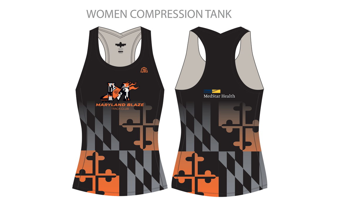 Maryland Blaze - Women Compression Tank - Black (528) - TrackBarn