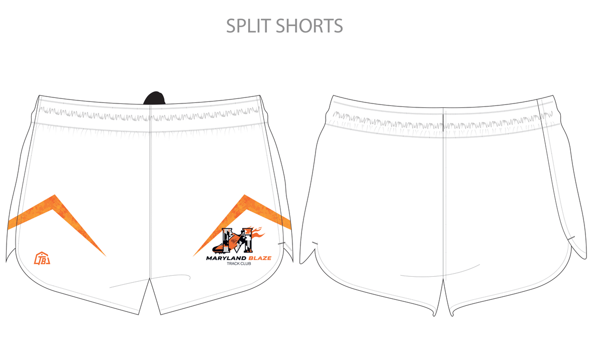 Maryland Blaze - Women Split Shorts - White (509) - TrackBarn