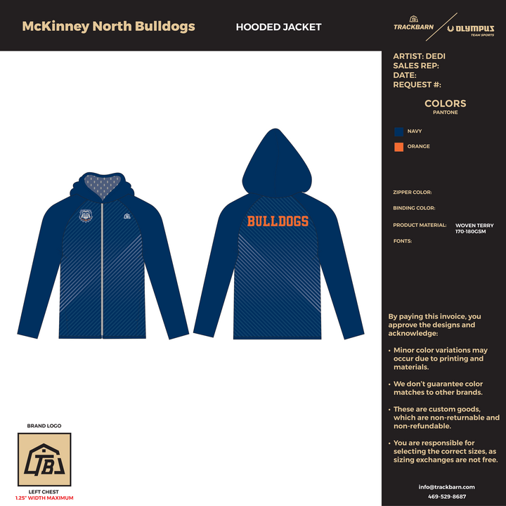 McKinney North Bulldogs - Women Rain Jacket w/ Lining (2824) - TrackBarn