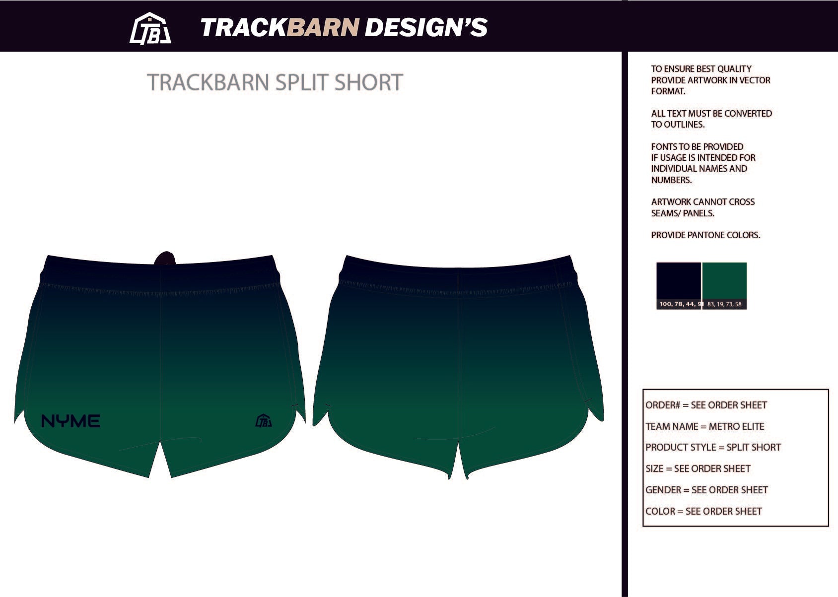 Metro - Elite - Mens Split Track Short - TrackBarn