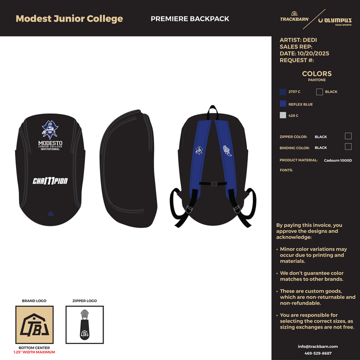 Modest Junior College - Premiere Backpack (2691) - TrackBarn