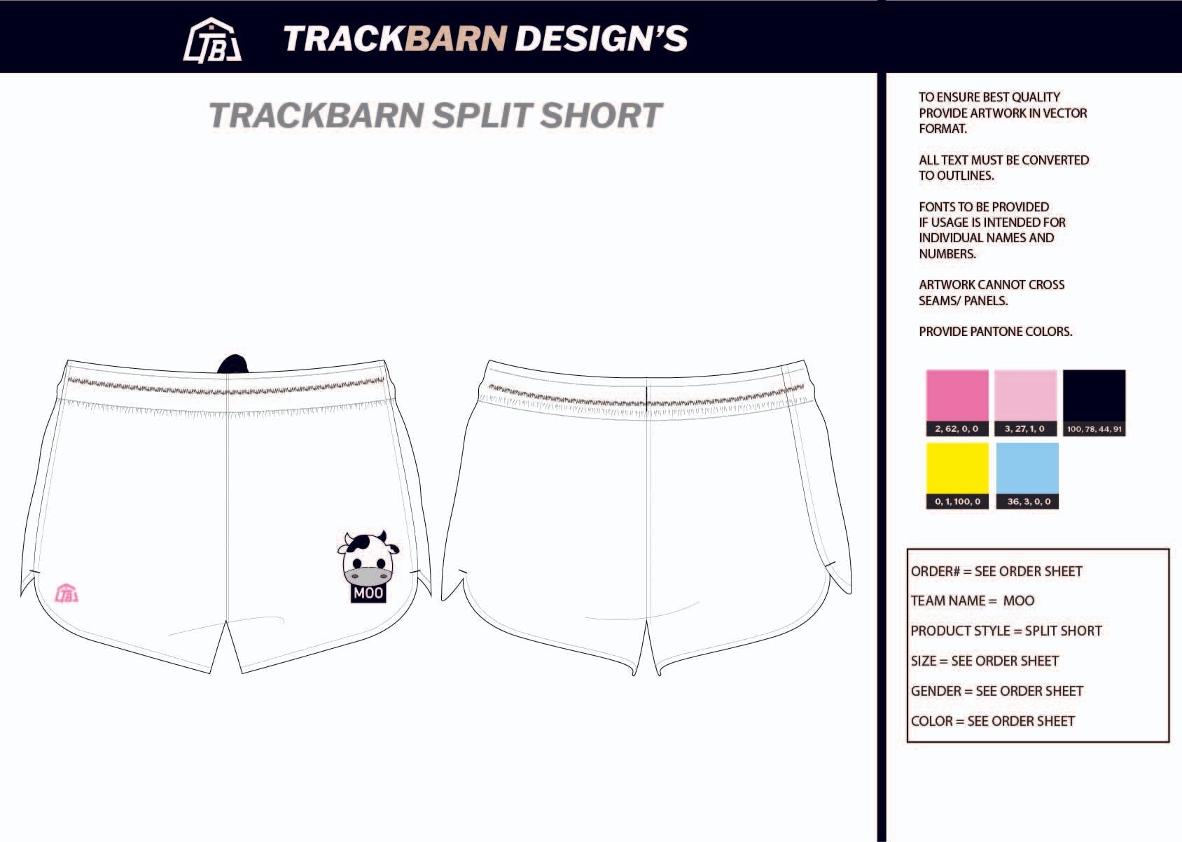 Moo - Youth Split Track Short - TrackBarn