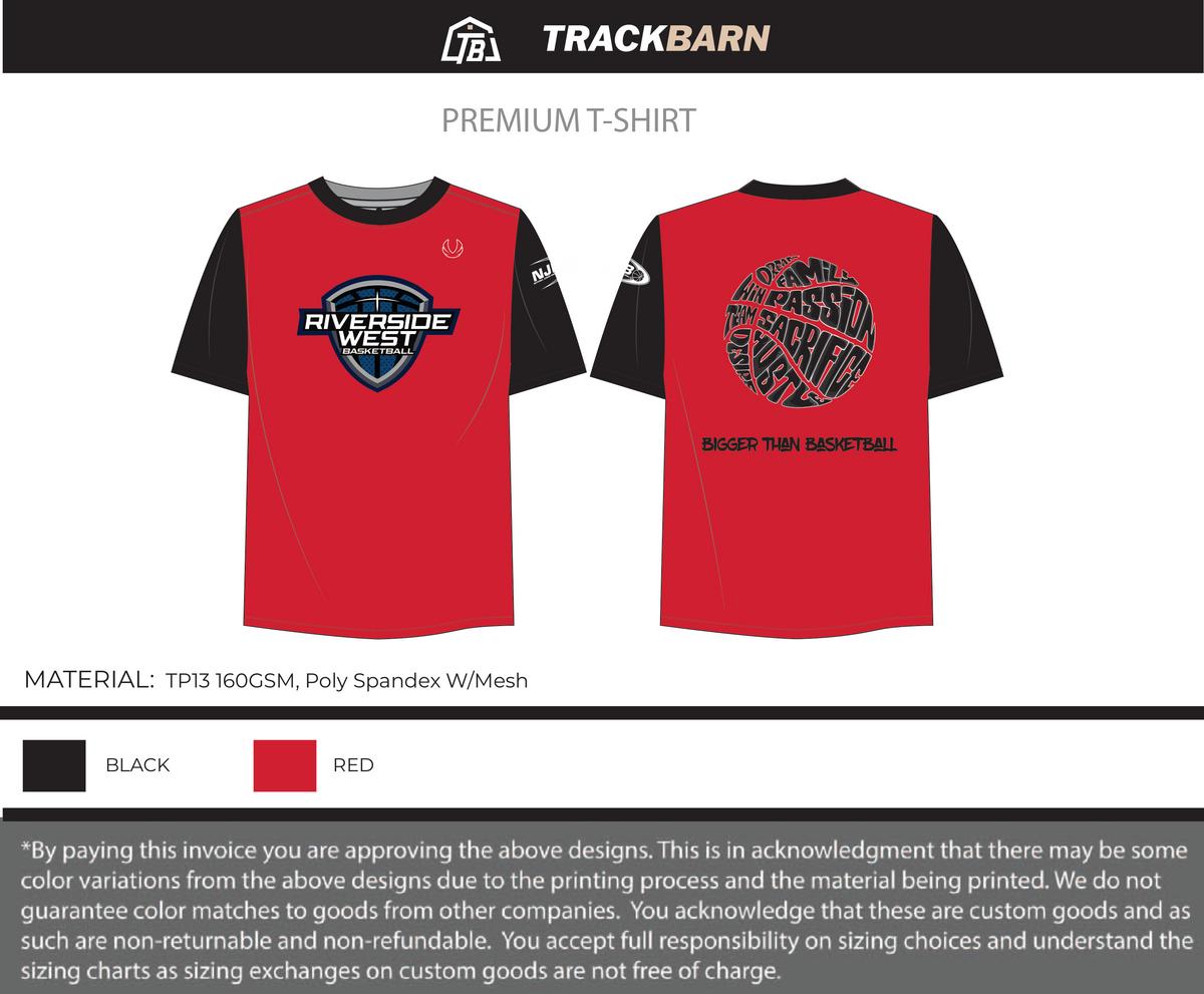 National Junior Basketball - Riverside West - Men T-Shirt - Red - TrackBarn
