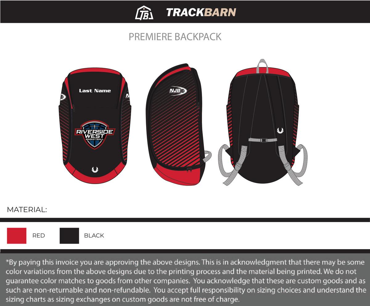 National Junior Basketball - Riverside West - Premiere Backpack - Black - TrackBarn