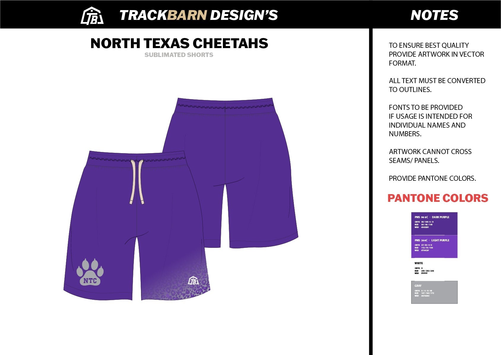 North - Texas - Cheetahs Mens Knit Shorts 9" - TrackBarn