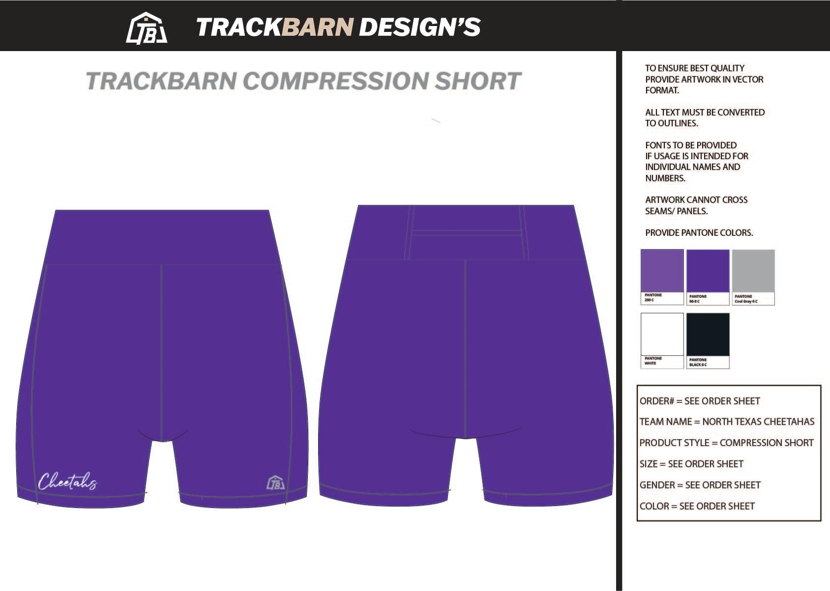 North - Texas - Cheetahs Mens Short Running Tight - TrackBarn